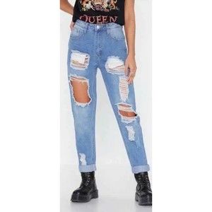 Nasty Gal Distressed Mom Jeans | Size US 6